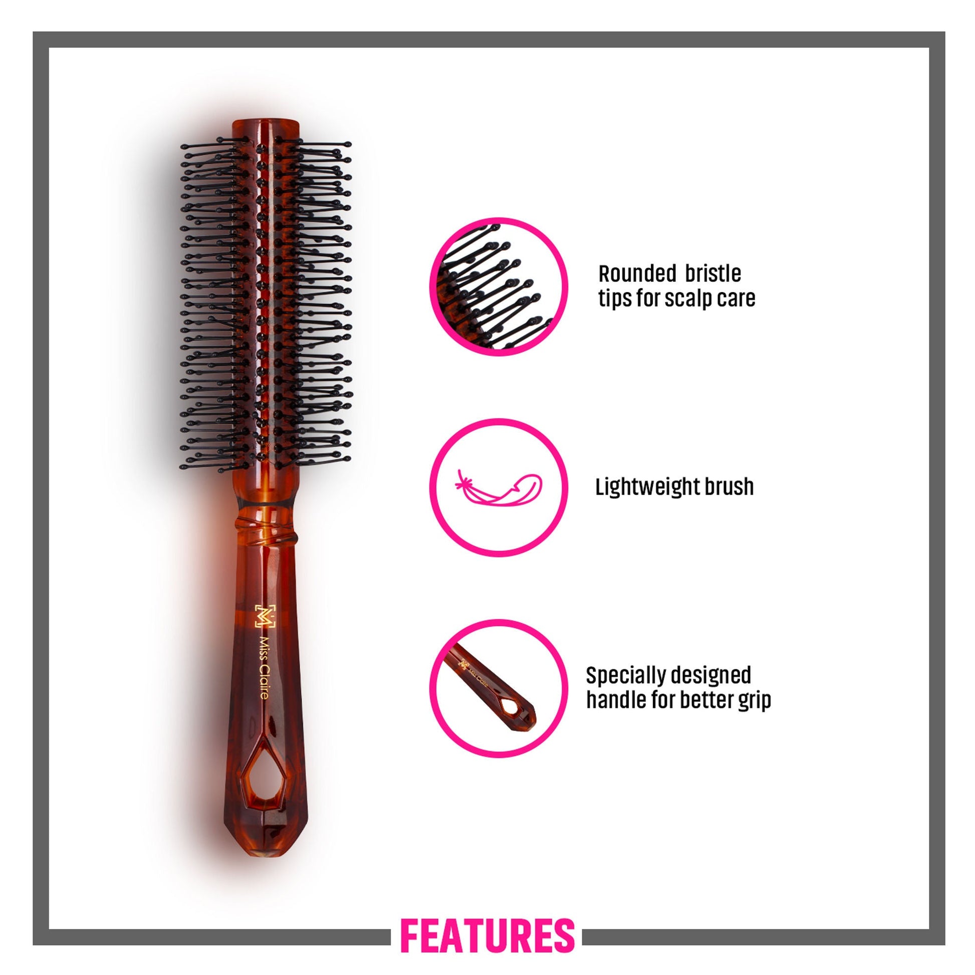 Miss Claire R67001Tt Round Hair Brush