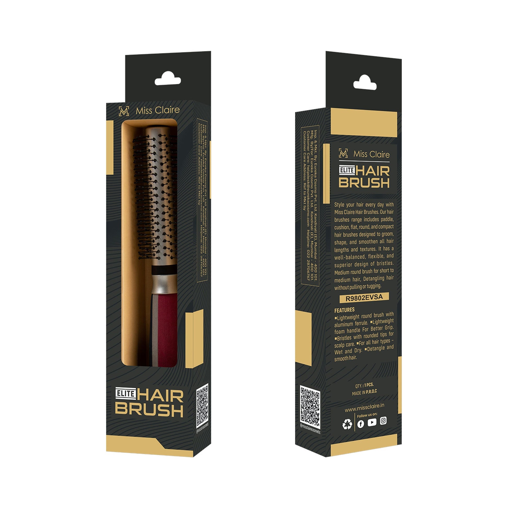 Miss Claire R9802Evsa Round Hair Brush