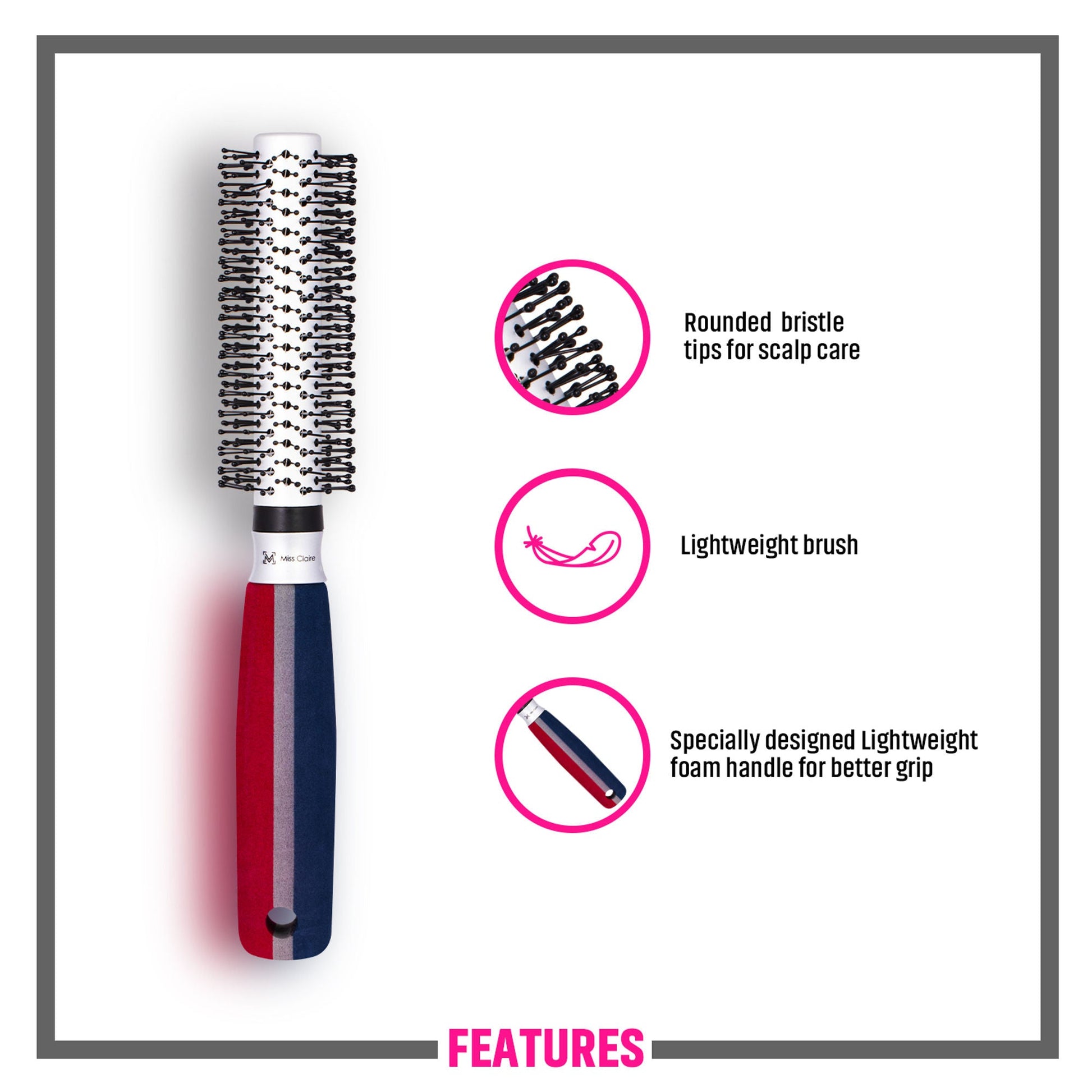 Miss Claire R9802Evsa Round Hair Brush