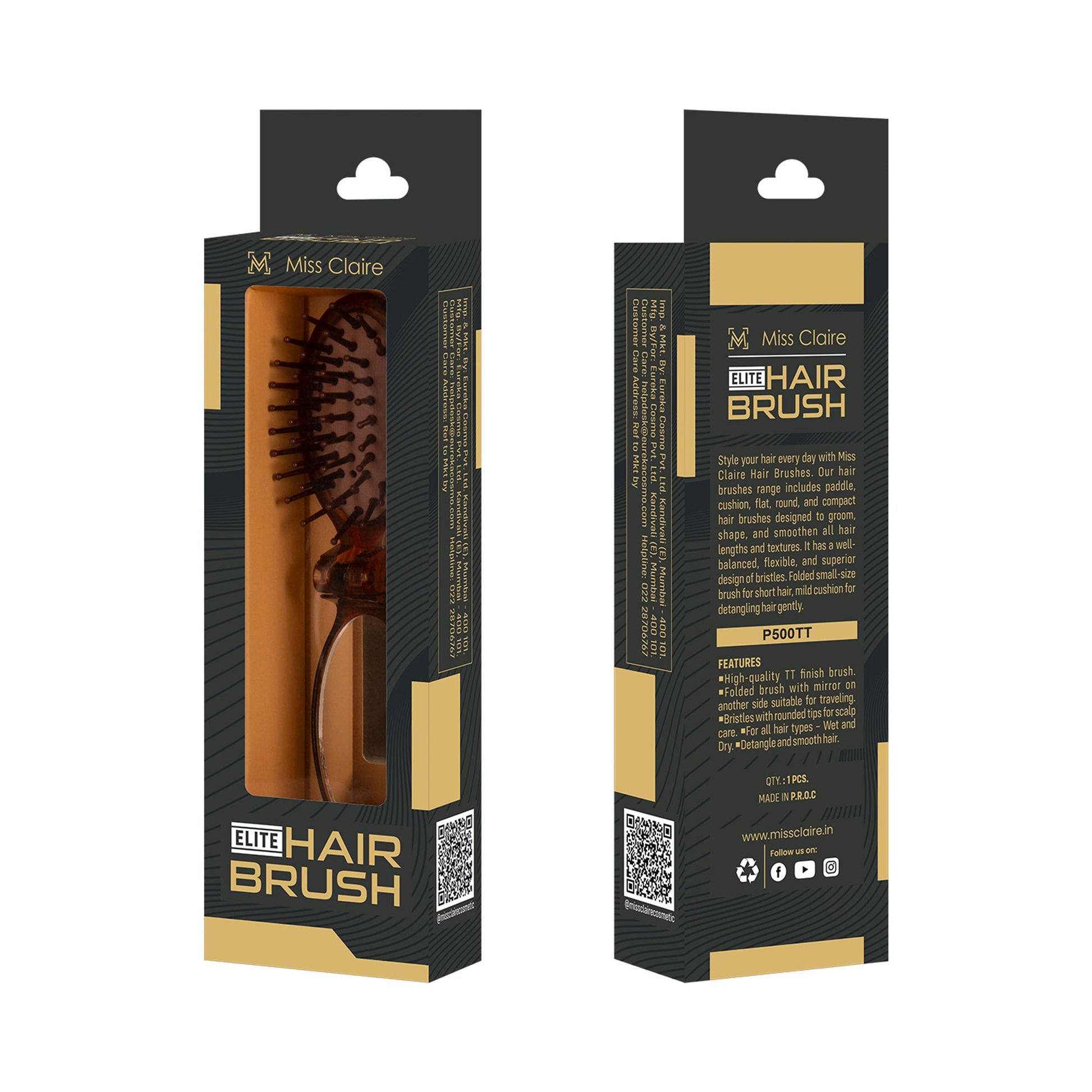 Miss Claire P500Tt Paddle Hair Brush - Small