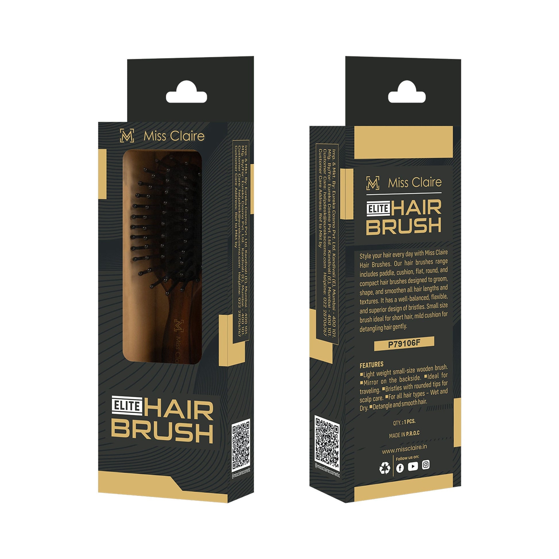 Miss Claire P79106F Paddle Hair Brush - Small