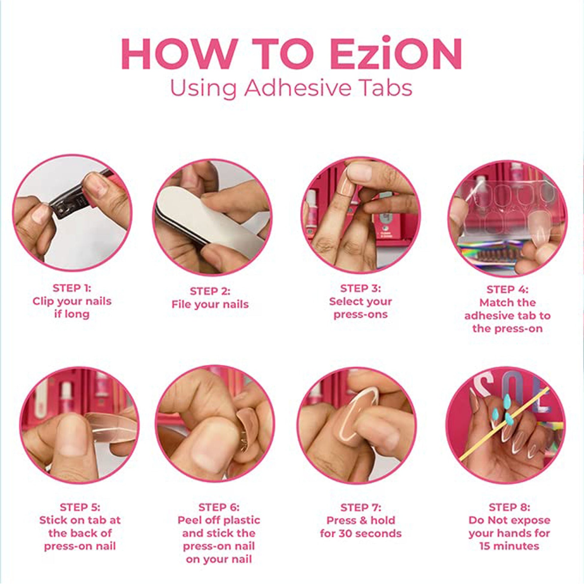 SOEZI Blake Medium Square Reusable Press On Nails - Application Kit