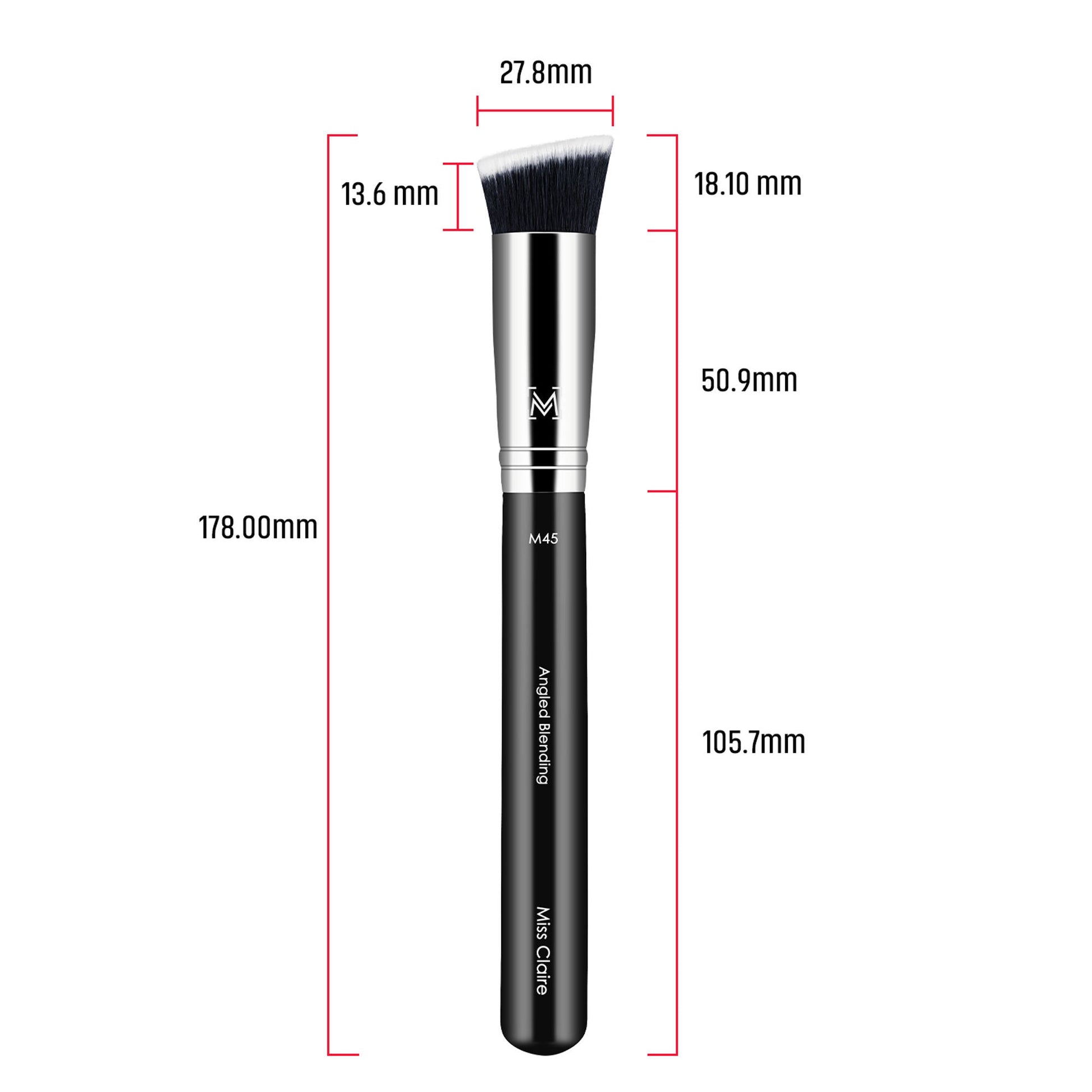 Miss Claire M45 - Angled Blending Brush - Chrome