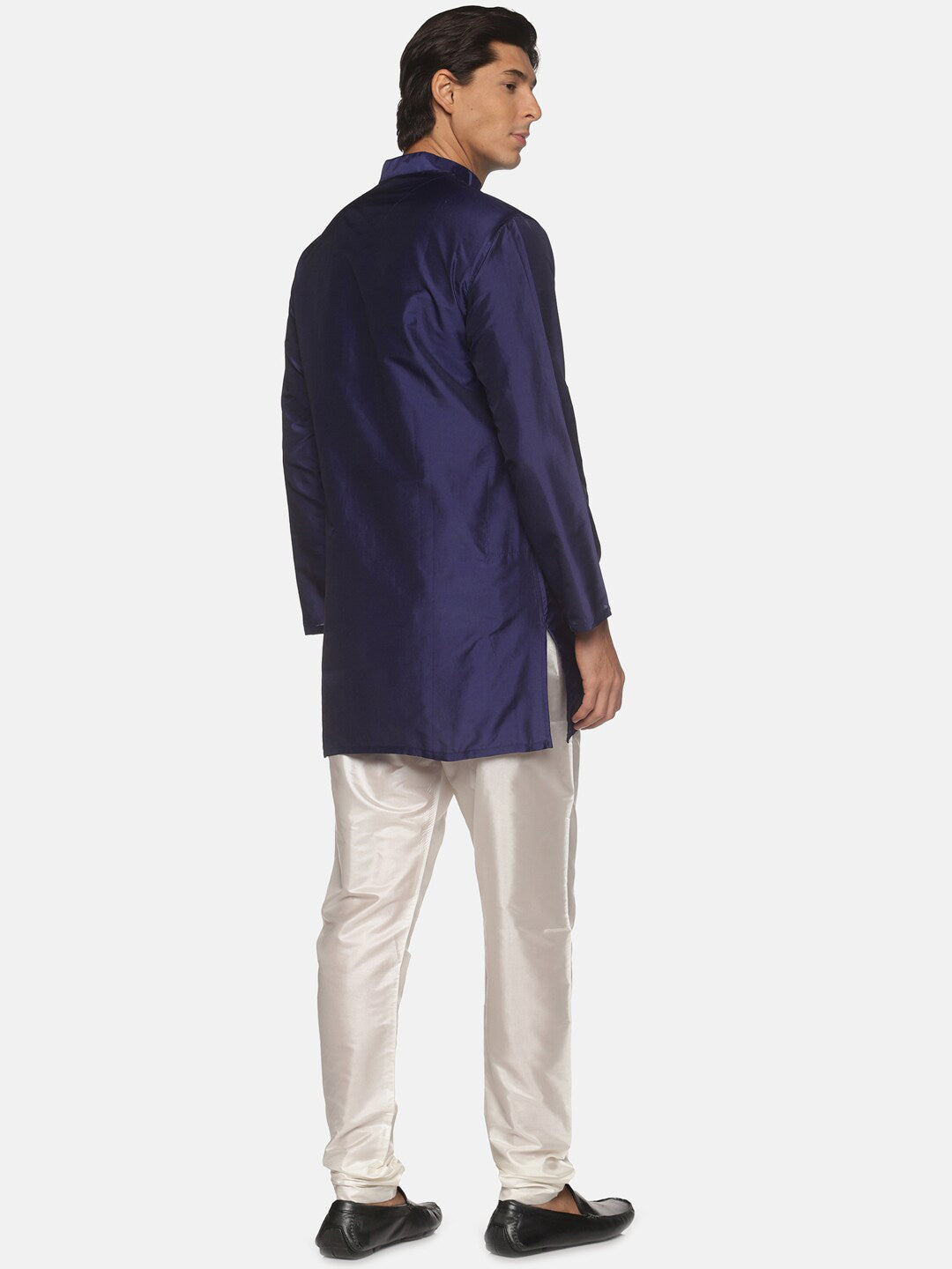 Sethukrishna Men Navy Blue Kurta with Pyjamas