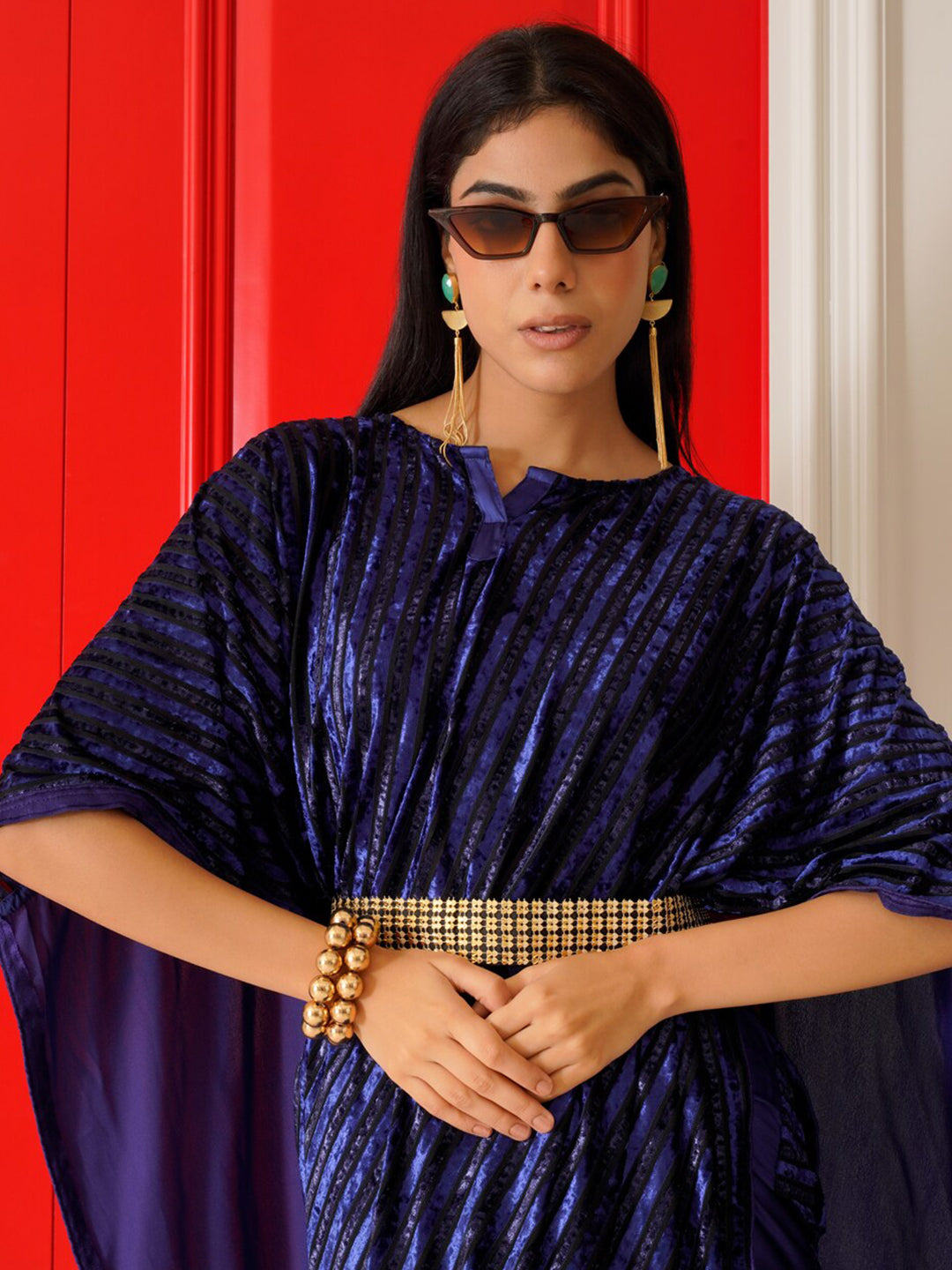 Tikhi Imli Striped Velvet Kaftan Grab2Buy 