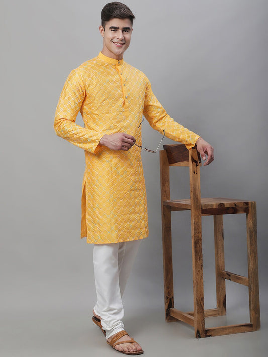 Sojanya Geometric Embroidered Thread Work Cotton Silk Kurta 