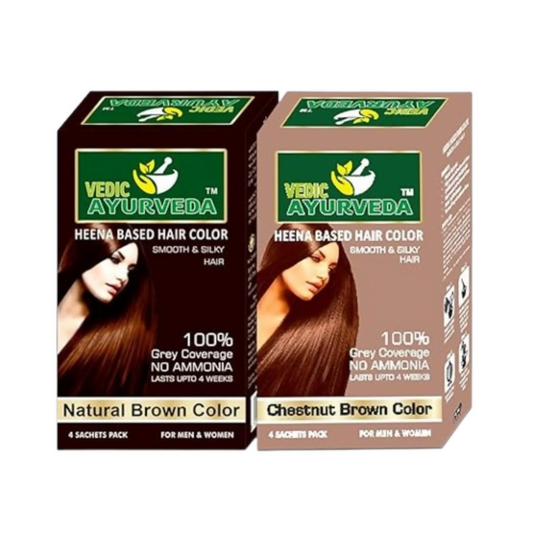 VedicAyurveda Henna Based Hair Colour, Natural brown and Chestnut Brown  Grab2Buy VedicAyurveda Grab2Buy