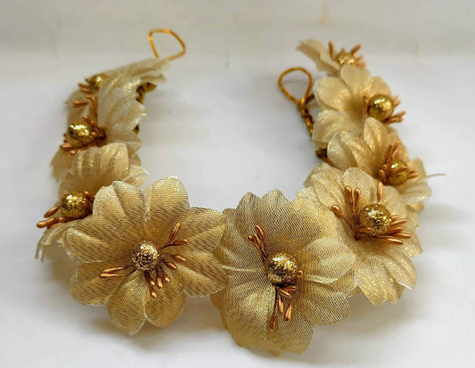 Gold Flower Hair Gajra - Grab2buy