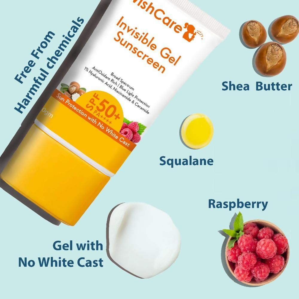 WishCare Invisible Gel SPF50 Ceramide Sunscreen - PA++++  Grab2Buy Wishcare Grab2Buy