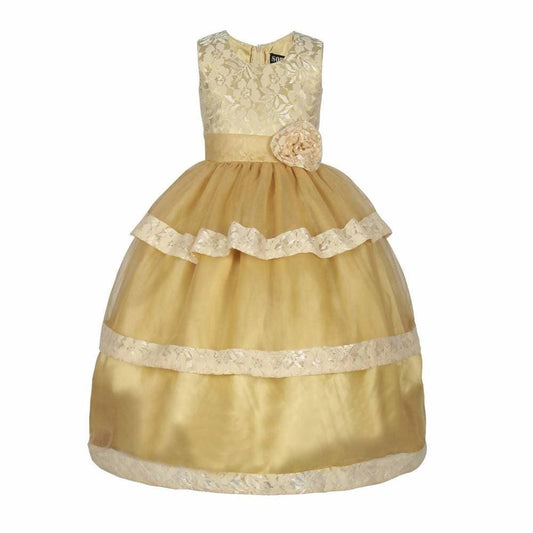 Asmaani Baby Girl's Off White Colour Satin A-Line Maxi Full Length Dress (AS-DRESS_22111) - Grab2buy