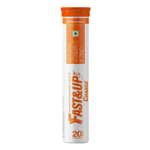 Fast&Up Charge Natural Vitamin C & Zinc Tablets - Orange Flavour 