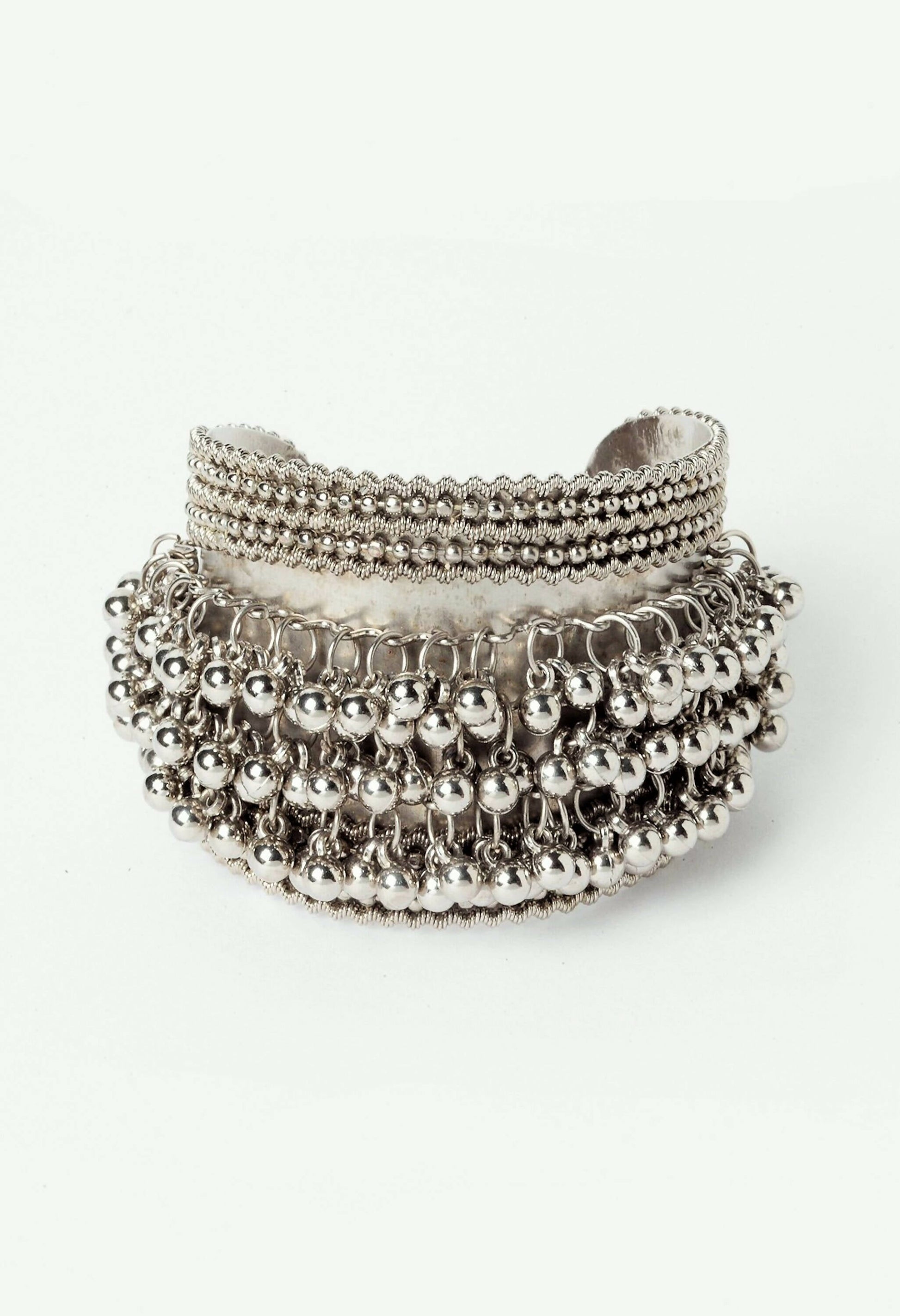 Mominos Fashion Johar Kamal Silver-Plated Brass Finish Kaali Mata Long Neckalce Combo Set For Women - Grab2buy