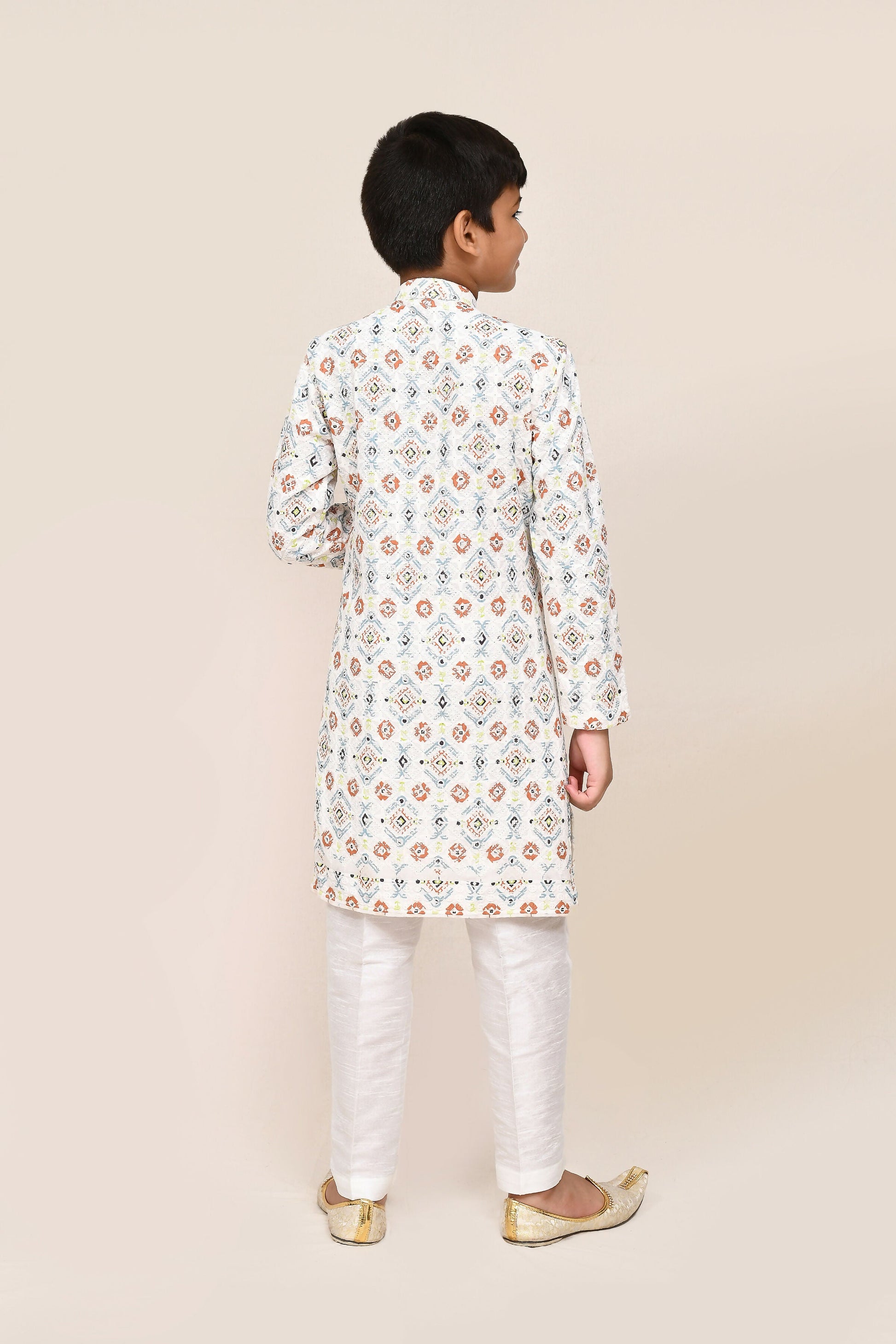 Joban Fashion Cotton White Kurta With Straight Fit Pant