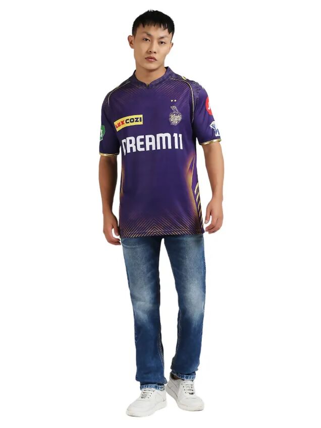 Kolkata Knight Riders Men Purple Printed Half Sleeves Jersey IPL, T20 