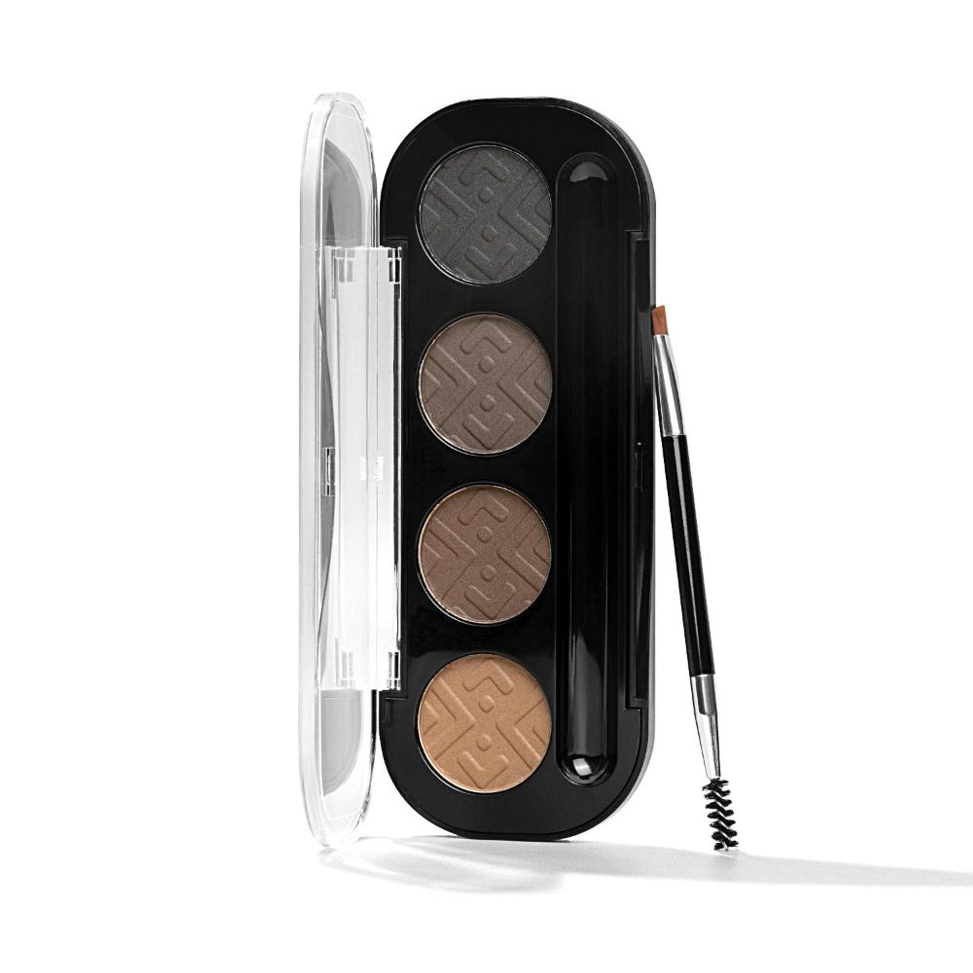 PAC Studio Eyebrow Definer Palette 4 colors - Fine Powder Formula With 2-in-1 Angled Spoolie Brush