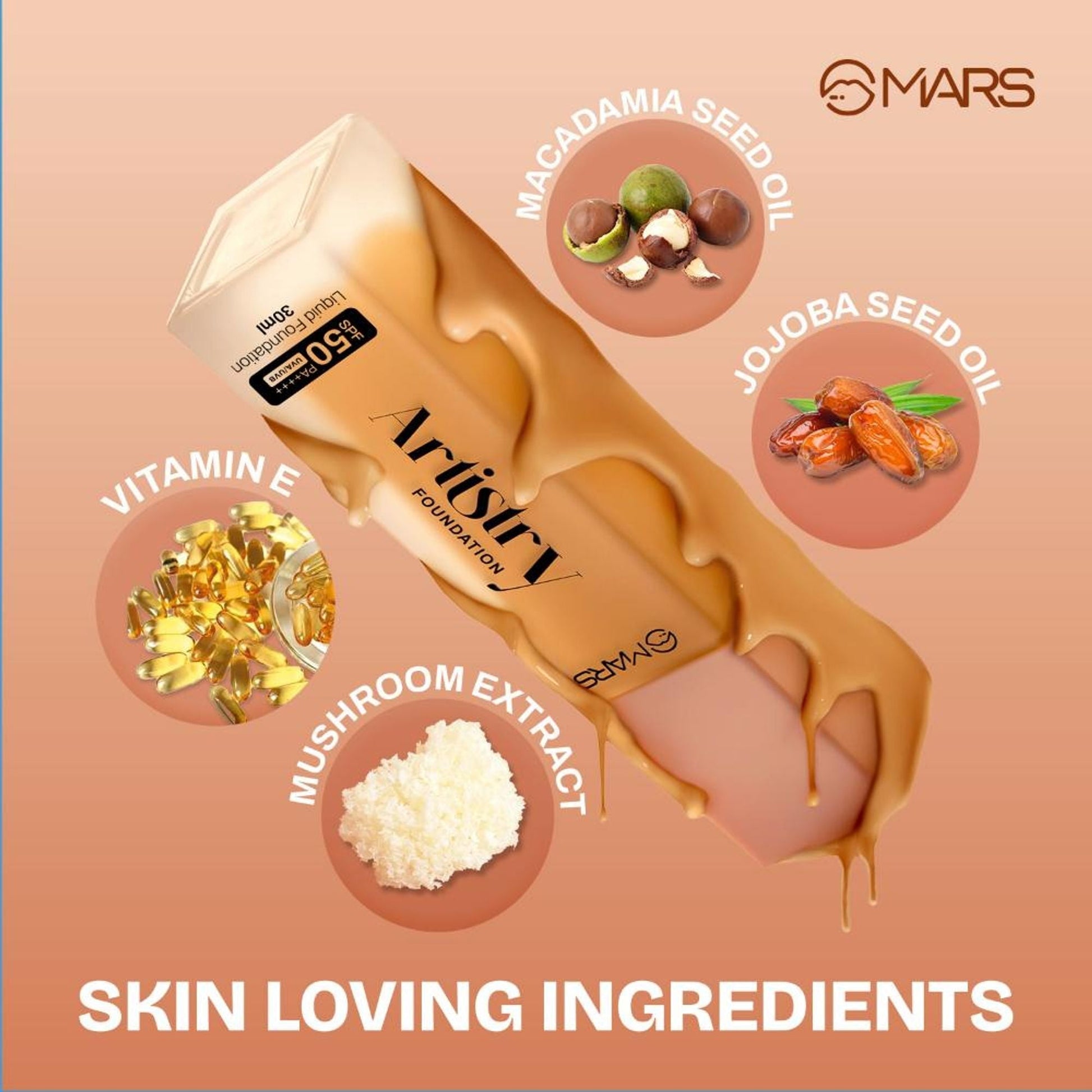 MARS Cosmetics Artistry Liquid Foundation - 08-Nutmeg Crunch 
