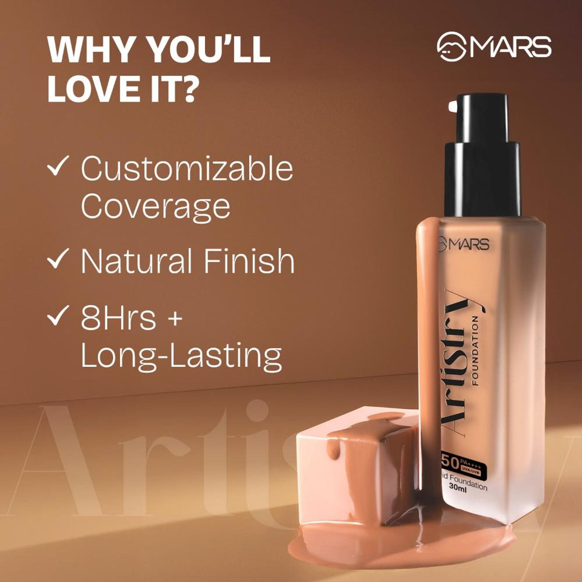 MARS Cosmetics Artistry Liquid Foundation - 09-Caramel Frost 