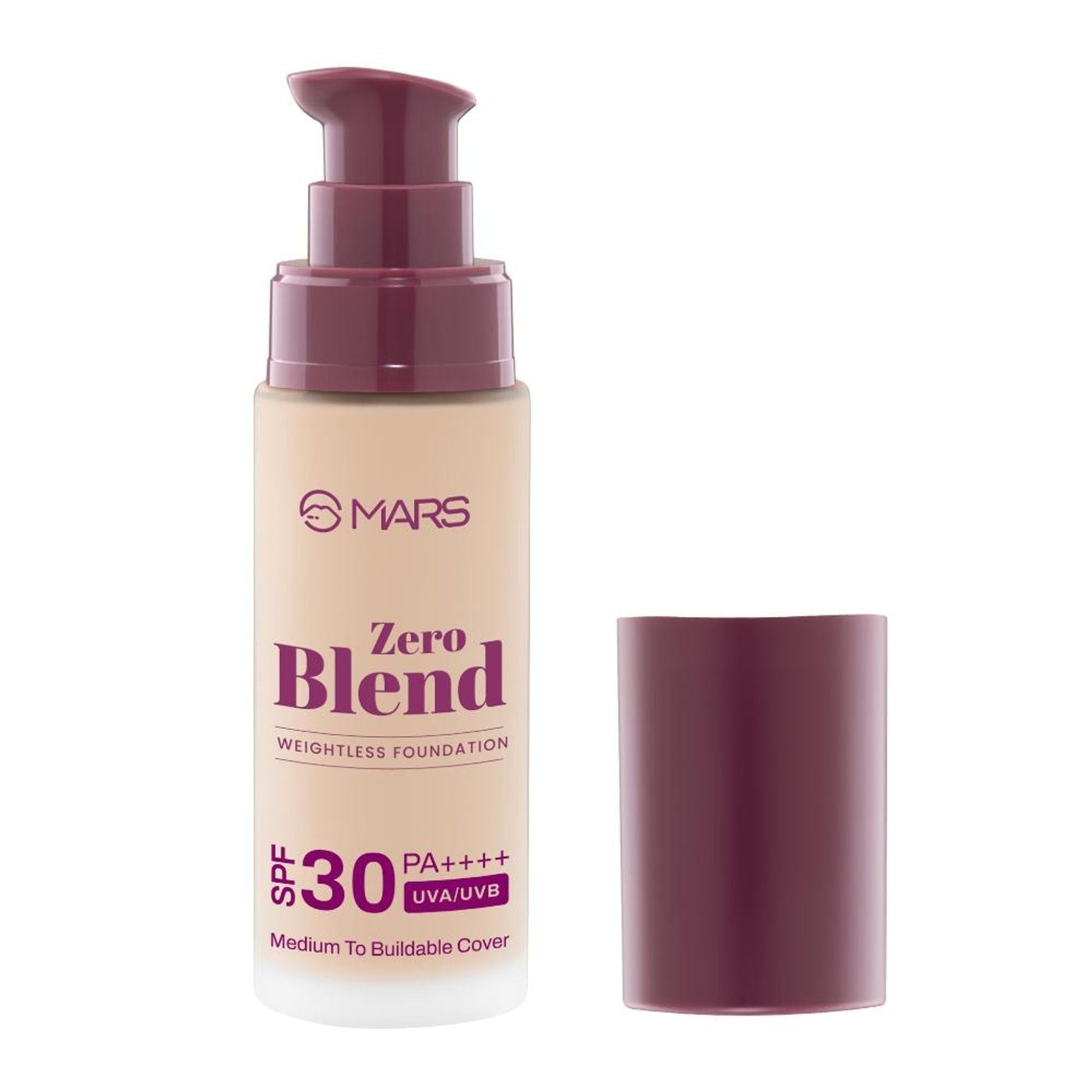 MARS Cosmetics SPF30 PA+++ Zero Blend Weightless Foundation - 04 Almond Butter 