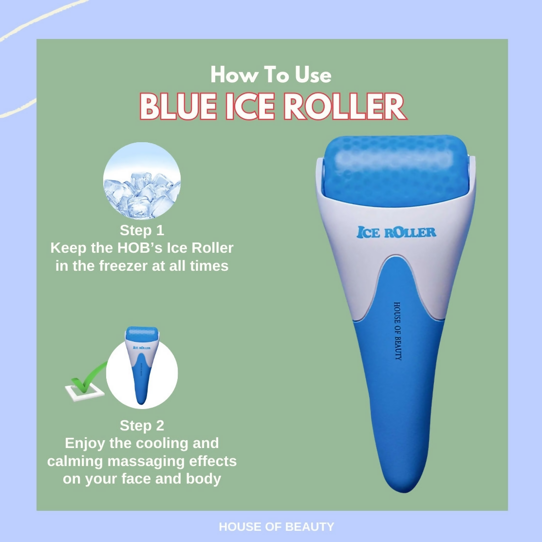 House of Beauty ICE Roller - Blue 