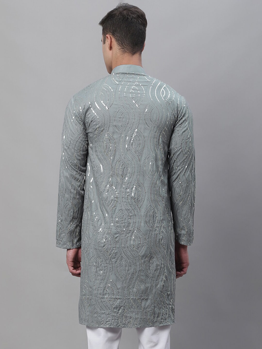 Sojanya Ethnic Motif Embroidered Sequined Work Pure Cotton Kurta 