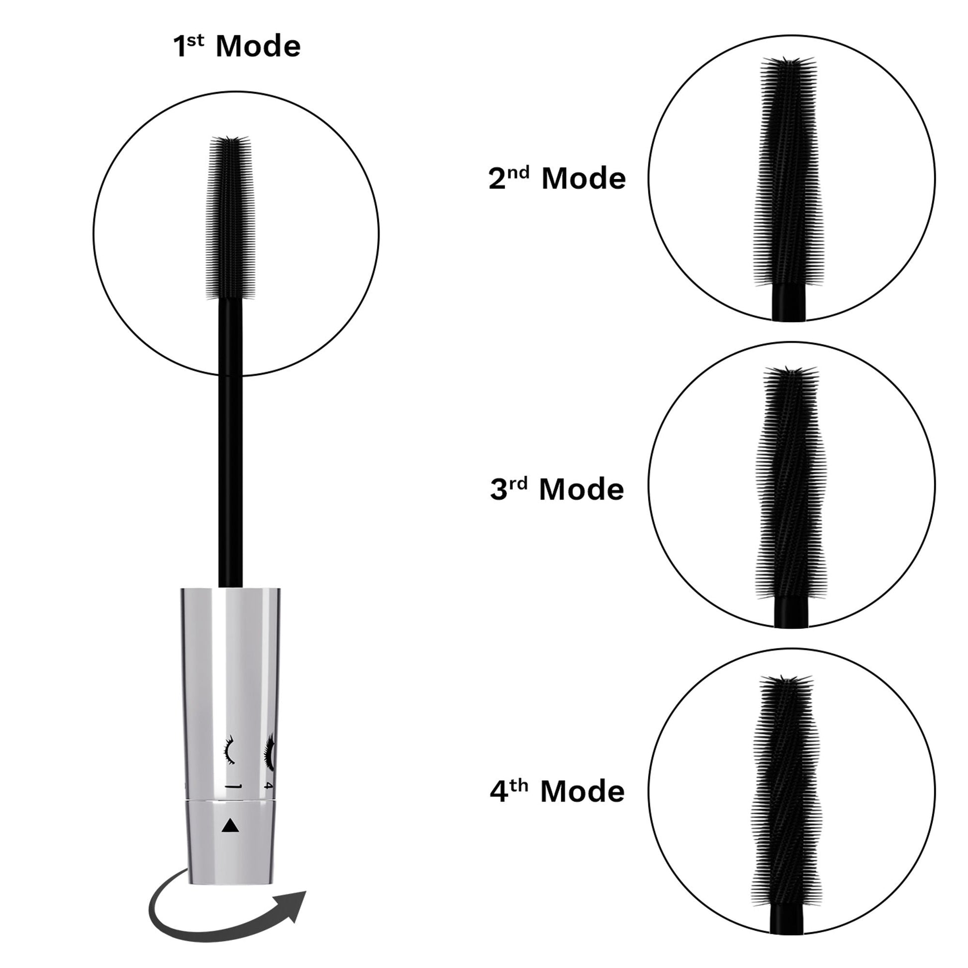 PAC Studio Twist & Lift Mascara - 4-in-1 Mascara Wand, Curls Defines Volumizes & Lifts, Waterproof