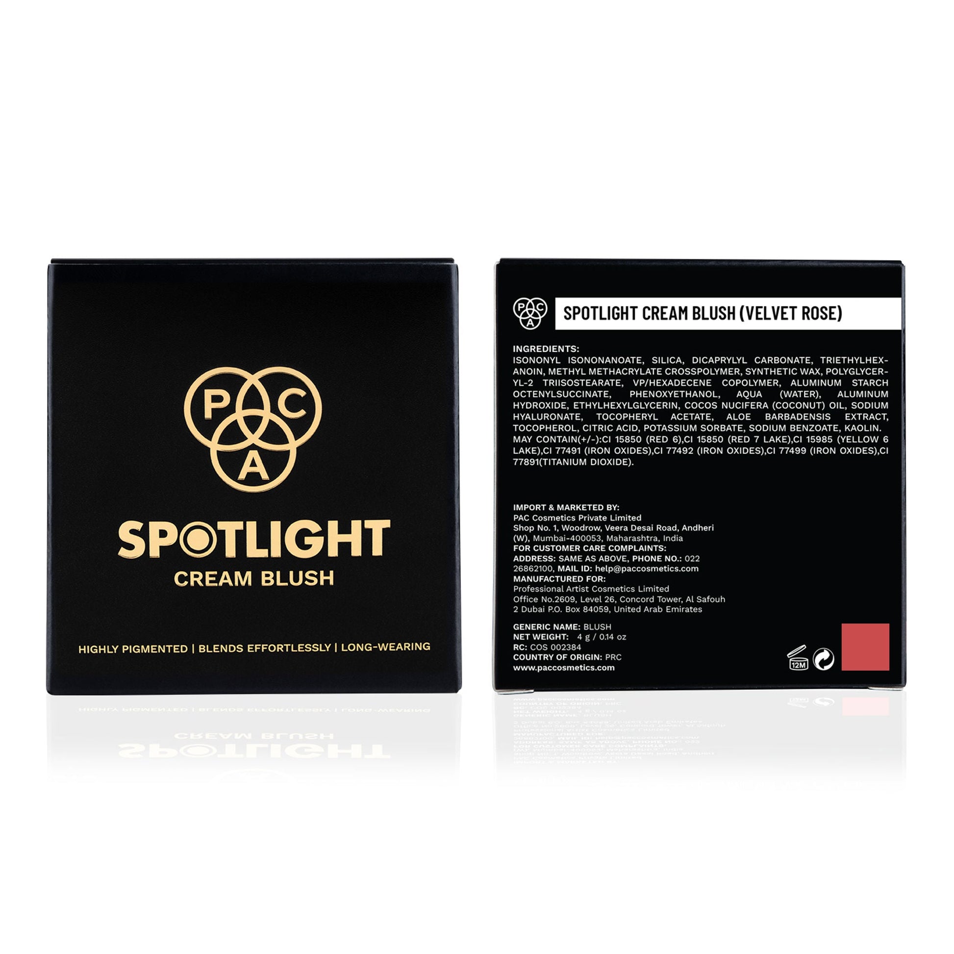 PAC Studio Spotlight Cream Blush - Velvet Rose