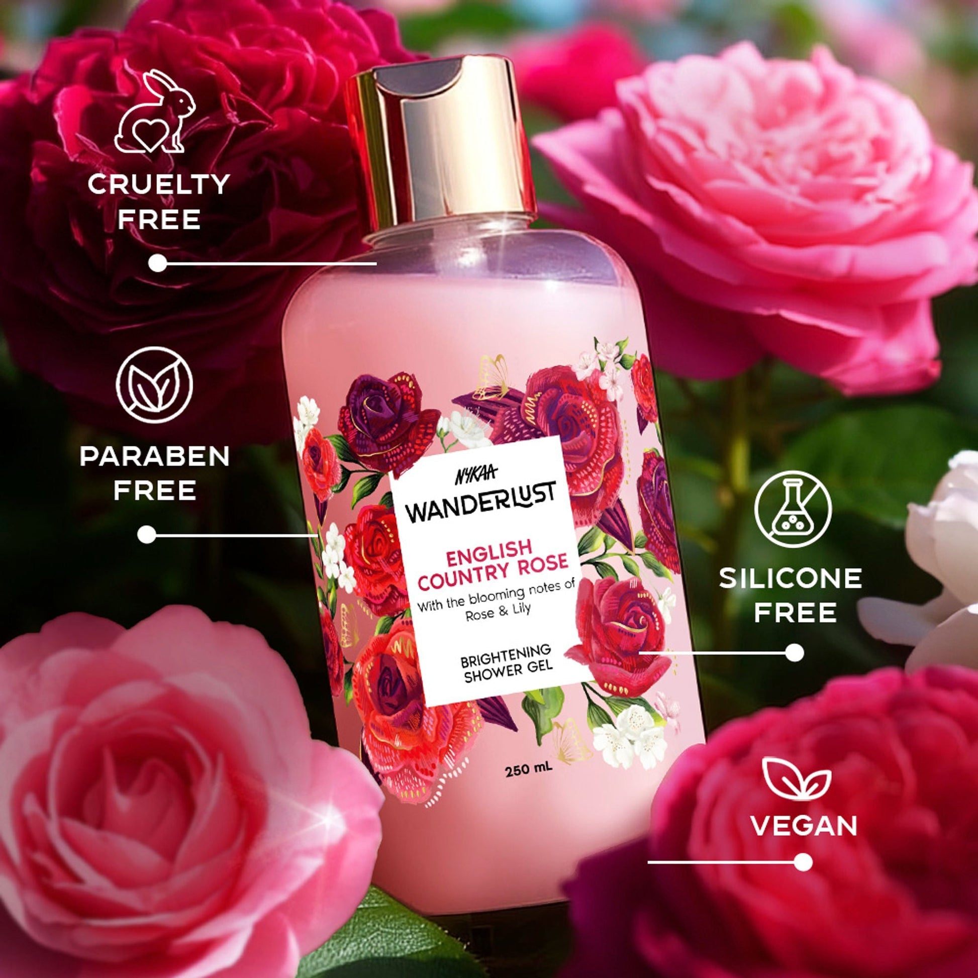 Wanderlust Shower Gels - English Country Rose  Grab2Buy Wanderlust Grab2Buy