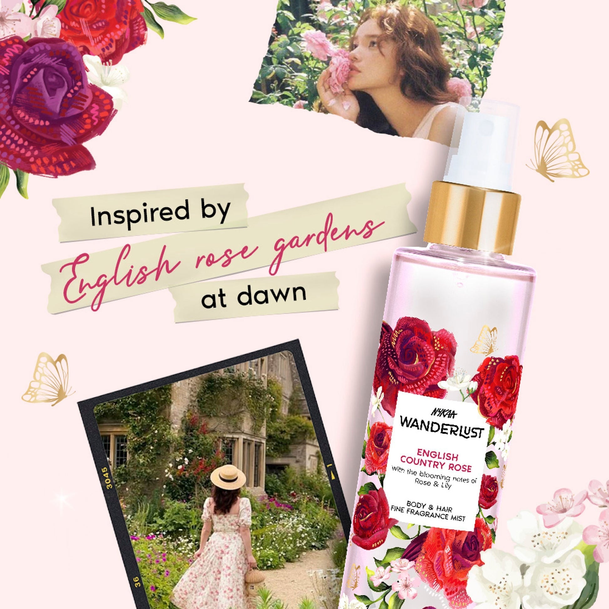 Wanderlust Fragrance Mist For Her - English Country Rose  Grab2Buy Wanderlust Grab2Buy