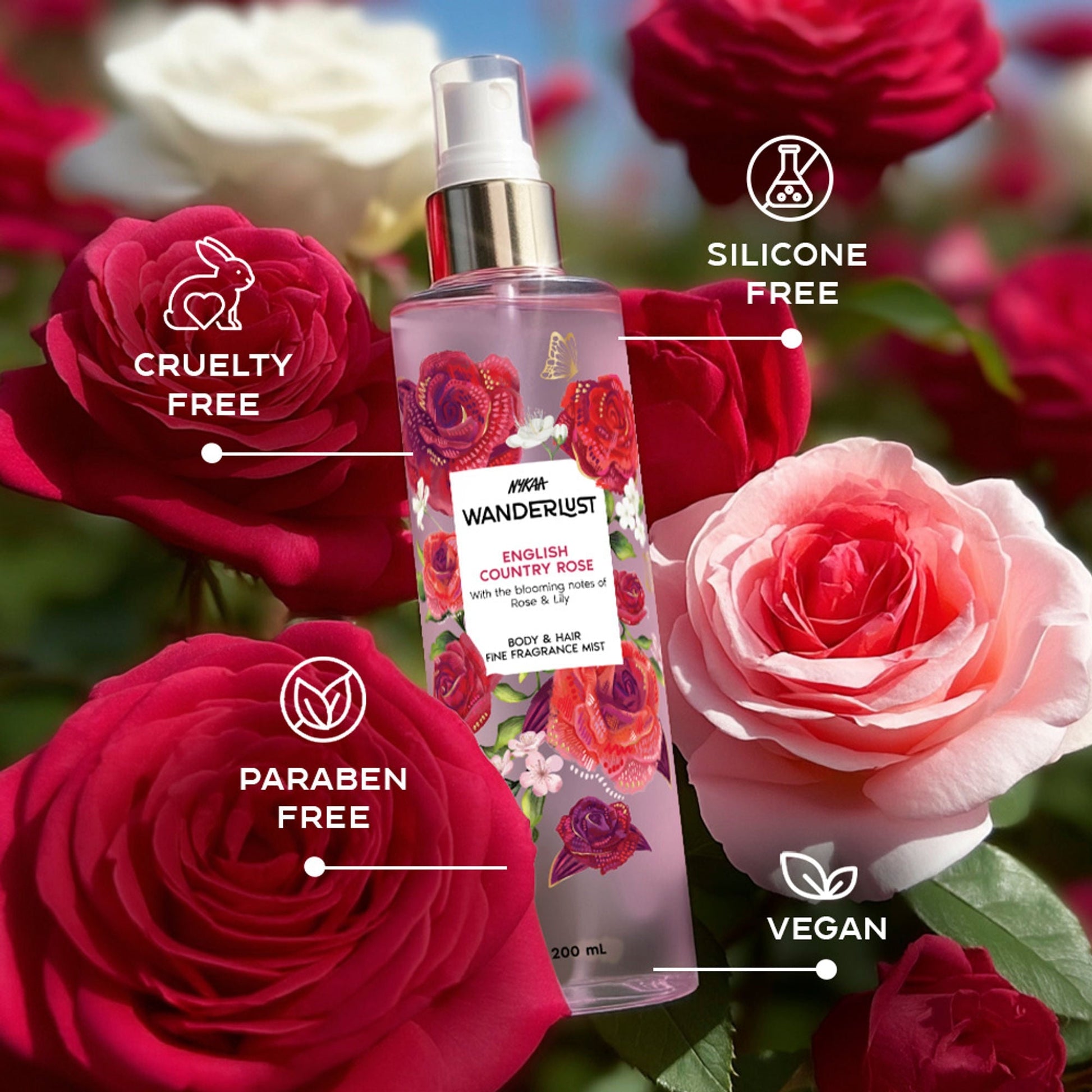 Wanderlust Fragrance Mist For Her - English Country Rose  Grab2Buy Wanderlust Grab2Buy