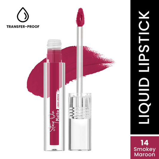 Swiss Beauty Stay On Matte Liquid Lipstick - 14 Smokey Maroon