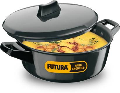 Hawkins Futura Hard Anodised Cook n Serve Bowl Handi 3 L with Lid (ACB30) | Grab2Buy