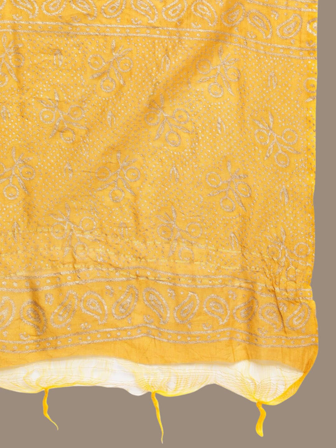 HERE&NOW Ethnic Motifs Embroidered Mirror Work Yoke Anarkali Kurta with Trousers & Dupatta
