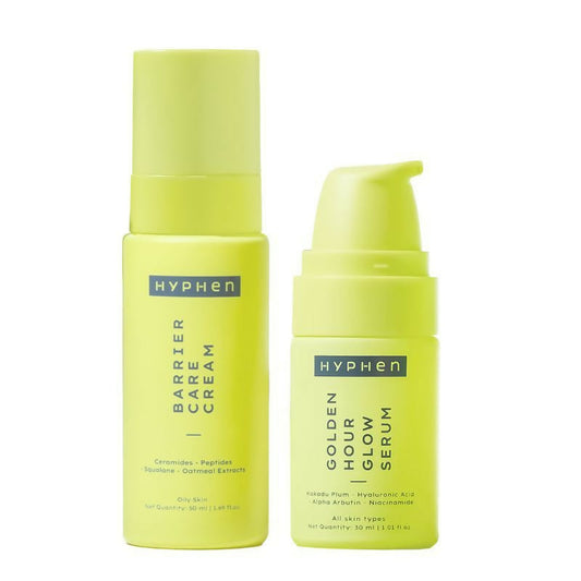 Hyphen By Kriti Sanon Daily Night Care Routine with Glow Serum & Barrier Care Cream For Oily & Combination Skin 