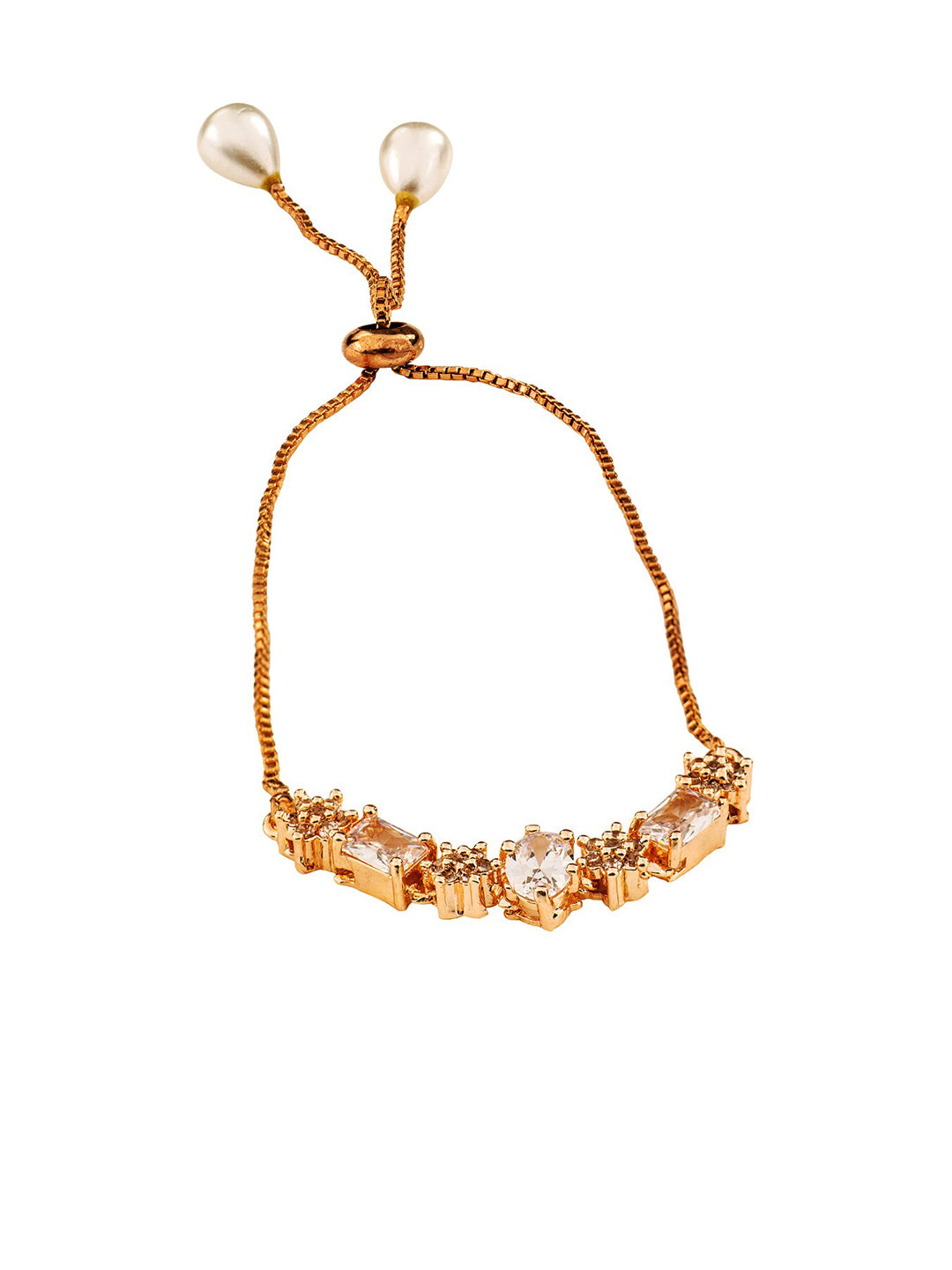 Saraf RS Jewellery Rose Gold Plated AD Studded Designer Jewellery Set - Grab2buy