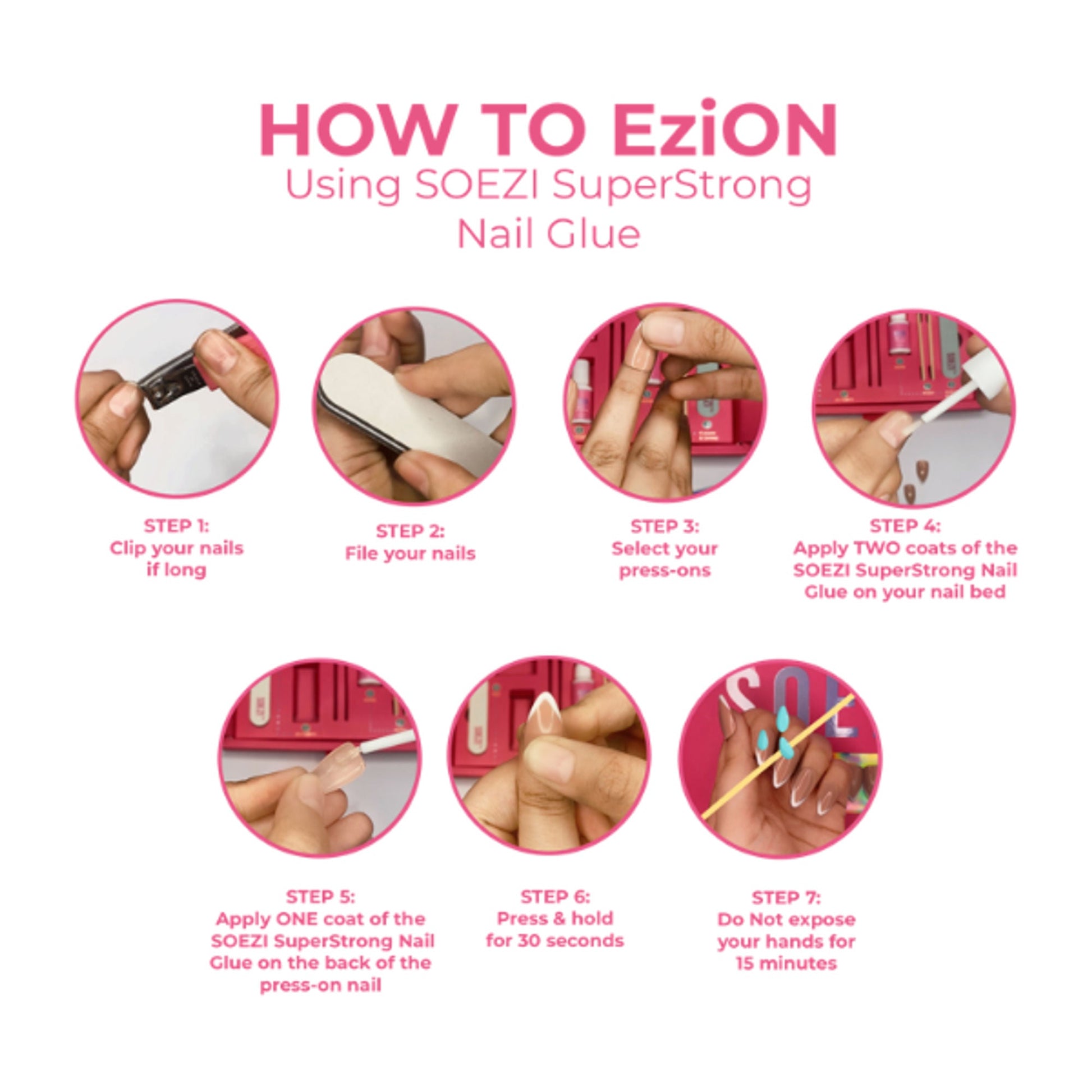 SOEZI Outta The Box Reusable Press On Nails - Application Kit
