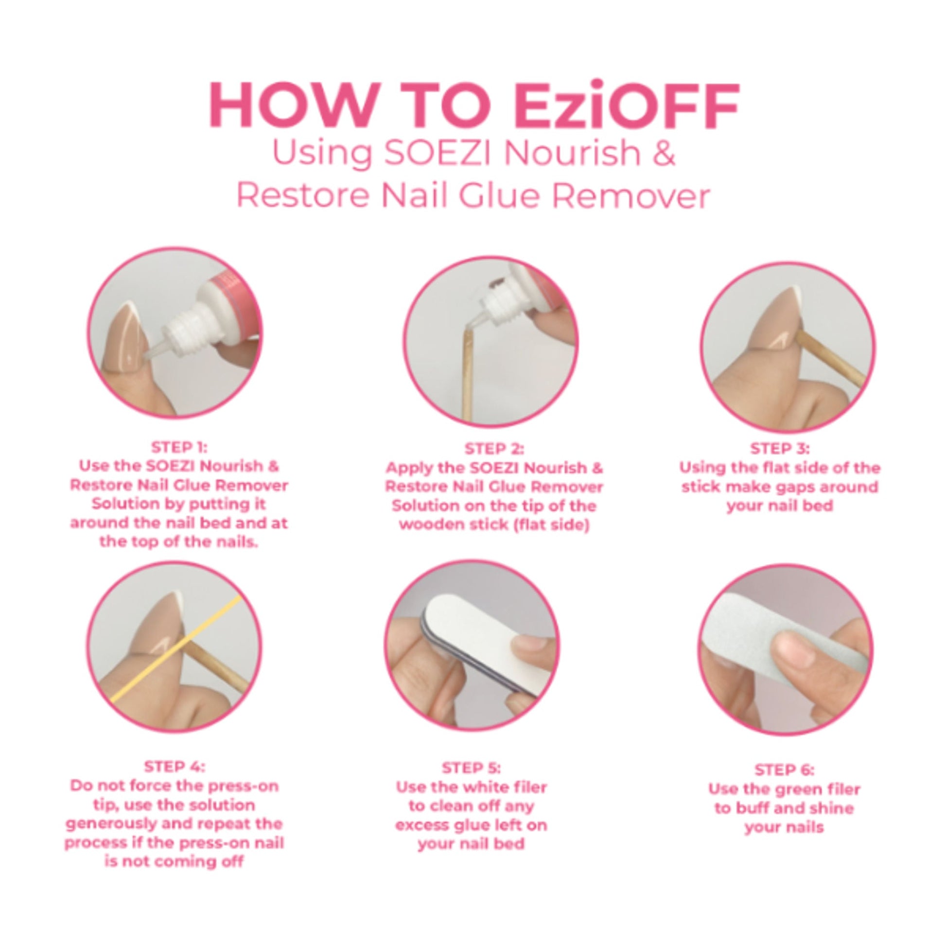 SOEZI Safedi Ki Chamkaar Reusable Press On Nails - Ready To Wear Kit