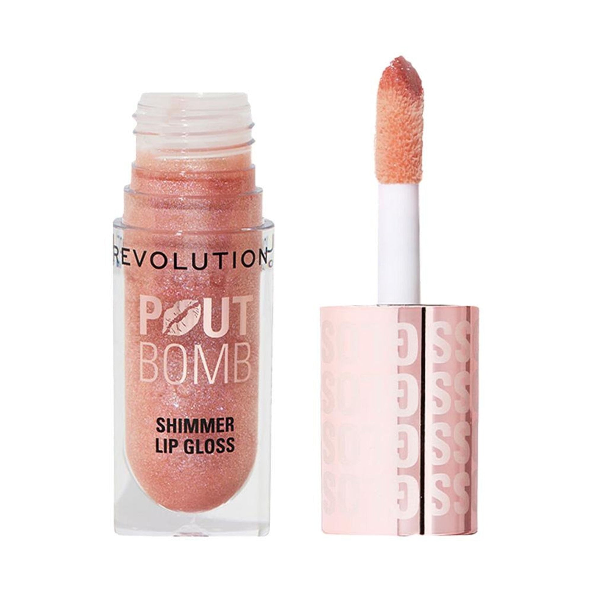 Makeup Revolution Pout Bomb Shimmer Lip Gloss - Glimmer Nude
