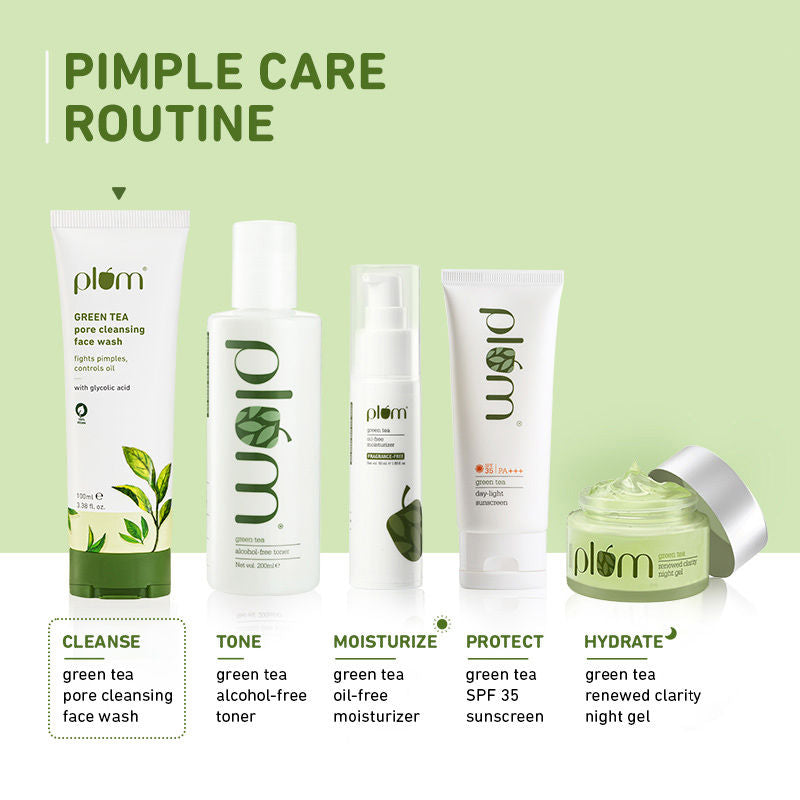 Plum Green Tea Pore Cleansing Face Wash With Glycolic Acid - Fights Acne & Oil For Clear Skin - Grab2buy