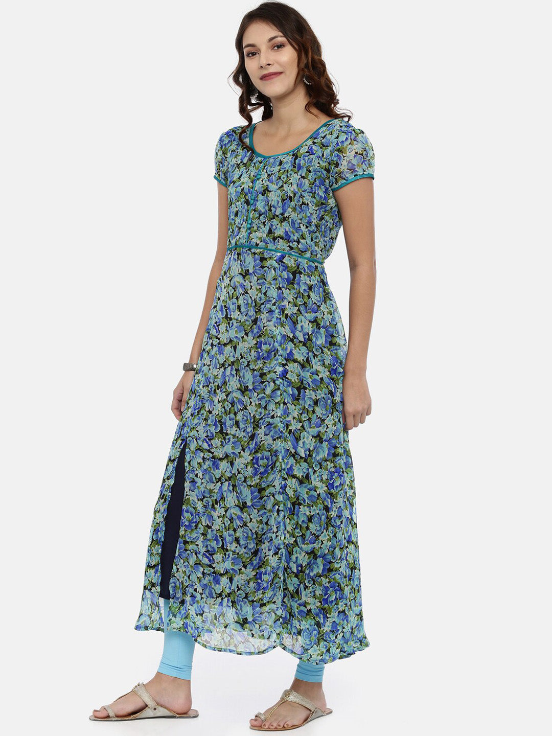 Souchii Women Printed Floral Round Neck Kurta 