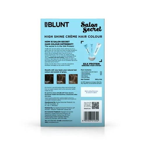 BBlunt Salon Secret High Shine Crème Hair Colour Chocolate Dark Brown - Grab2buy