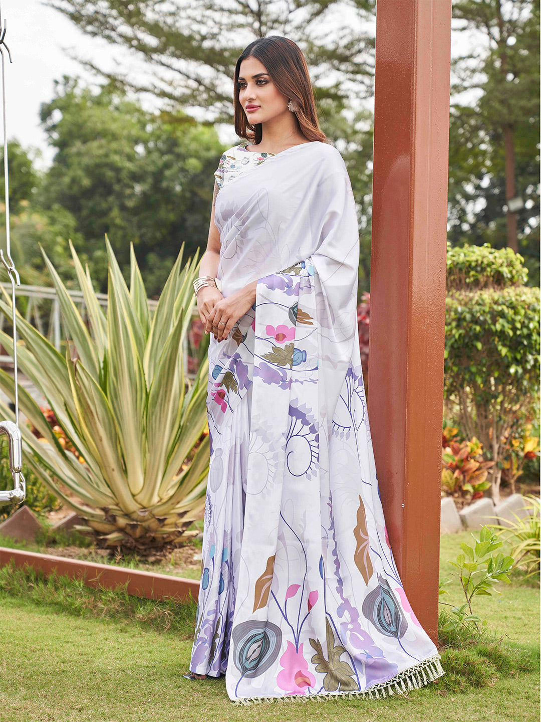 Tikhi Imli White Floral Printed Grab2Buy 