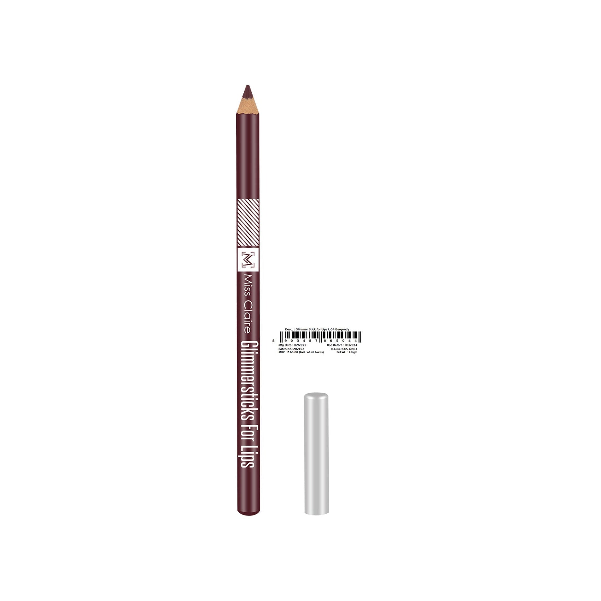 Miss Claire Glimmersticks For Lips - Burgundy L-04 | Swadesiicart