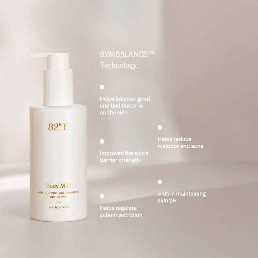 82°E By Deepika Padukone Body Milk Cream, SPF 20 PA++ with Coconut and Ceramides 