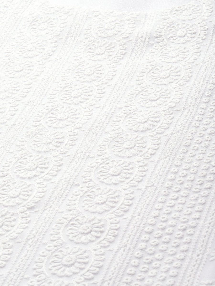 Anouk Women White Chikankari Embroidered Kurta with Palazzos 