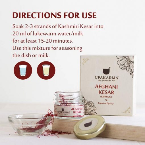 Upakarma Ayurveda Afghani Kesar (Saffron) Uasge