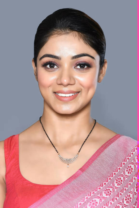 Joban Fashion Women Golden White Ad Mangalsutra With Chain And Without Earrings