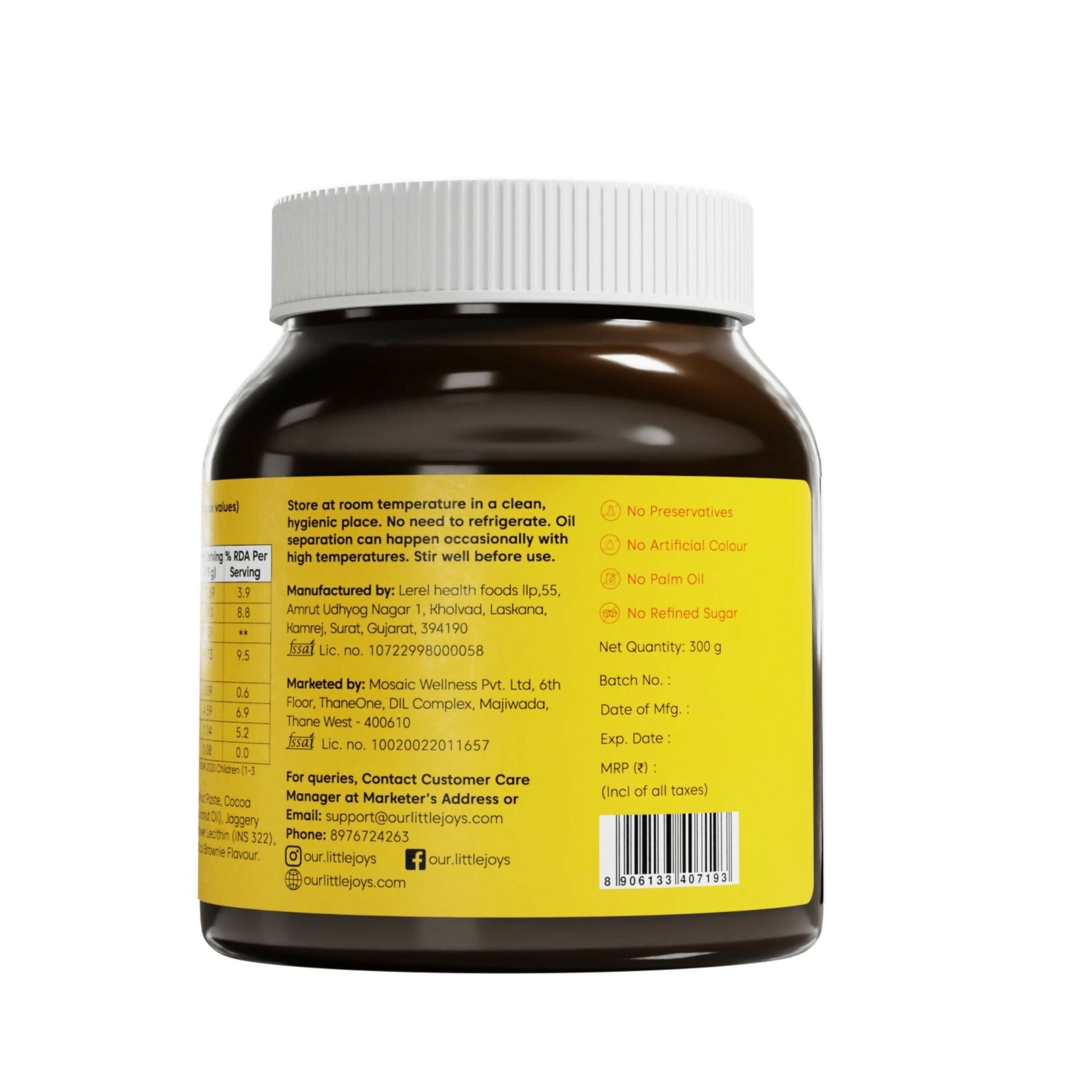 Little Joys Chocolate Spread for Kids With Hazelnut, Cocoa, Ragi & Bajra 
