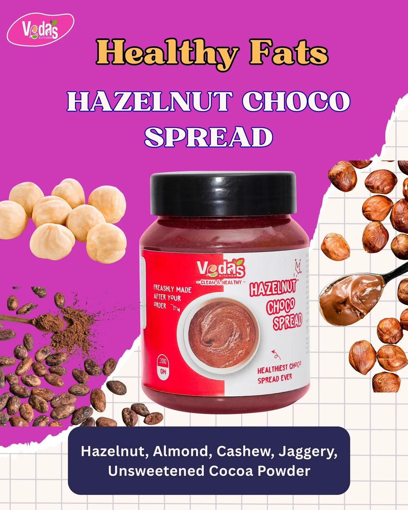 Vedas Kitchen Hazelnut Choco Spread  Grab2Buy Vedas Kitchen Grab2Buy