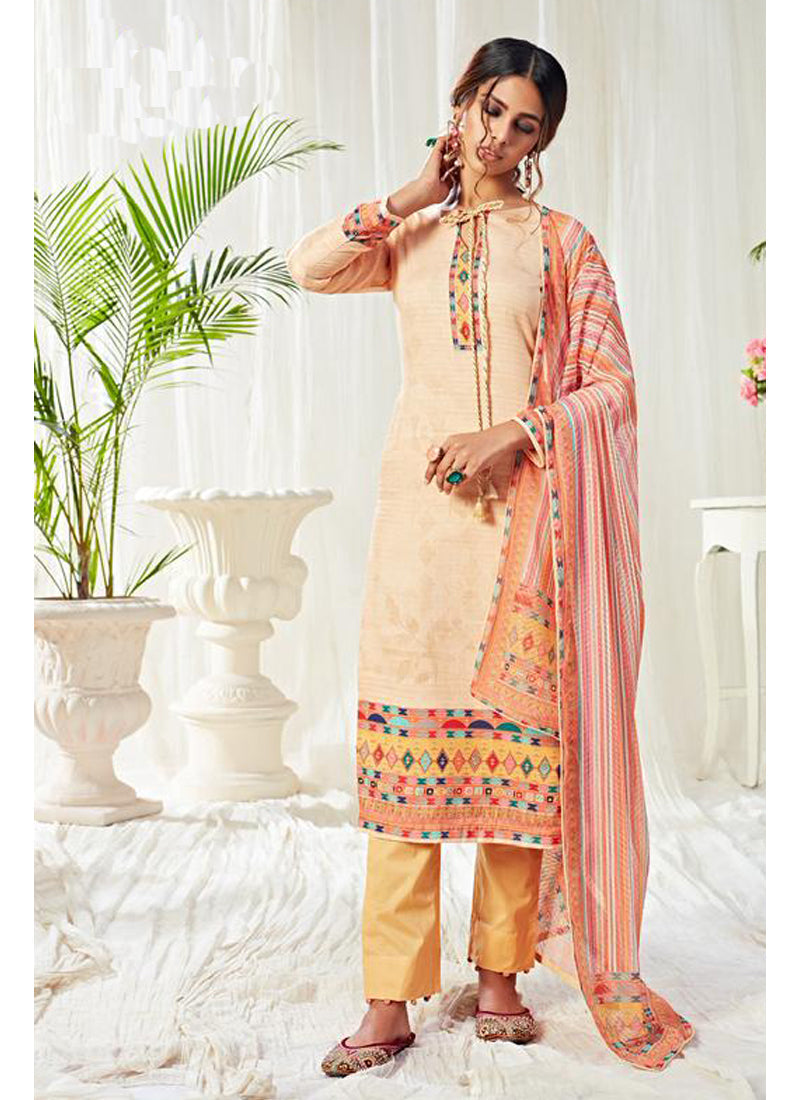 Vegaa Fashion Cream Cotton Digital Printed Swarwoski Work Salwar Suit  Grab2Buy Vegaa Fashion Grab2Buy