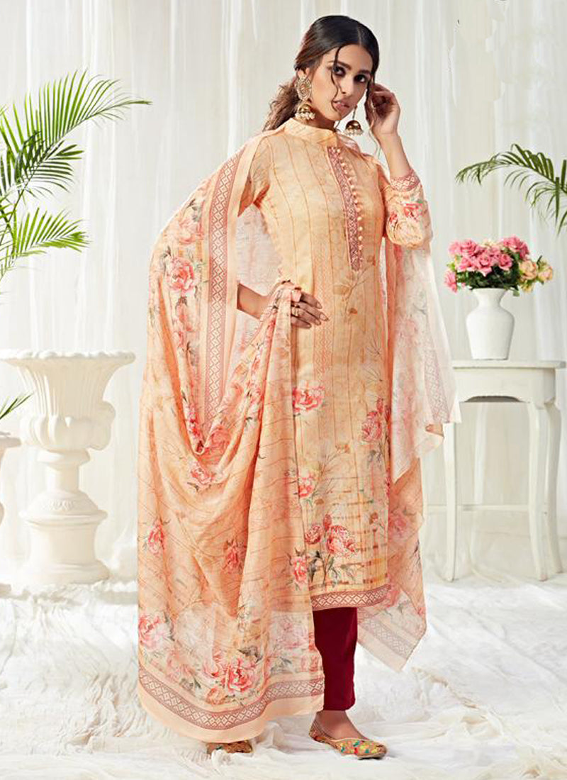 Vegaa Fashion Cream Cotton Digital Printed Swarwoski Work Salwar Suit  Grab2Buy Vegaa Fashion Grab2Buy
